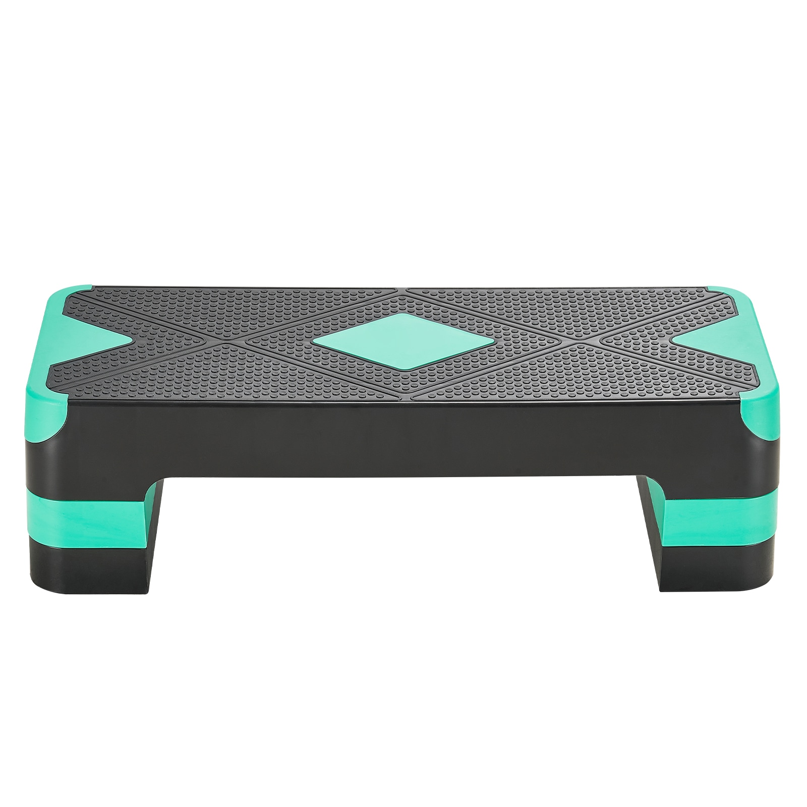 Aerobic Exercise Step Platform Height Adjustable Workout Stepper 4 Riser Green_voghion.com